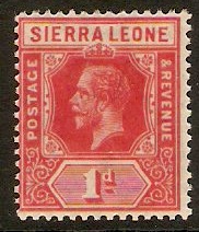 Sierra Leone 1912 1d Rose-red. SG113b. - Click Image to Close