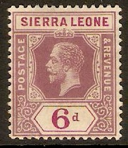 Sierra Leone 1912 6d Dull and bright purple. SG119. - Click Image to Close