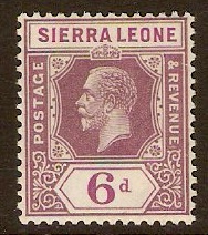 Sierra Leone 1921 6d Grey-purple and bright purple. SG139.