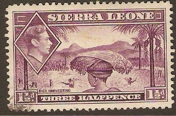 Sierra Leone 1938 1d Mauve. SG190a.