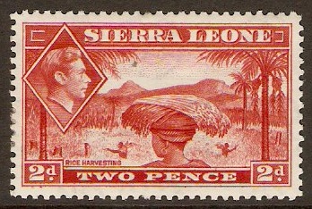 Sierra Leone 1938 2d Scarlet. SG191a.