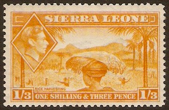 Sierra Leone 1938 1s.3d Yellow-orange. SG196a.