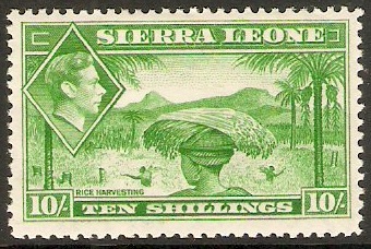 Sierra Leone 1938 10s Emerald-green. SG199.