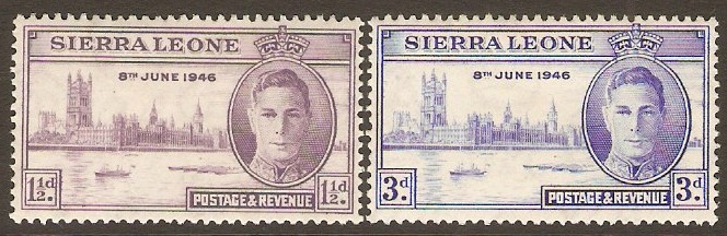 Sierra Leone 1946 Victory Set. SG201-SG202.