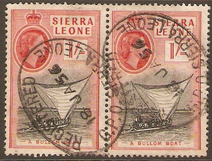 Sierra Leone 1956 1s Black and scarlet. SG217.