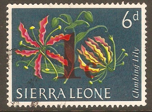 Sierra Leone 1964 1c on 6d First Decimal series. SG313.