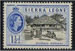 Sierra Leone 1956 1d Black and ultramarine. SG212.