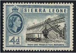 Sierra Leone 1956 4d Black and slate-blue. SG215.