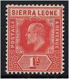 Sierra Leone 1907 1d. Red. SG100a.