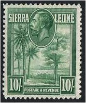 Sierra Leone 1932 10s Green. SG166.