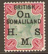 Somaliland Protectorate 1903 1r Grn and carmine - Official. SGO5