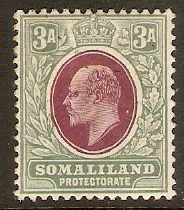 Somaliland Protectorate 1905 3a Chocolate and grey-green. SG49.