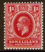 Somaliland Protectorate 1912 1a Scarlet. SG61a.