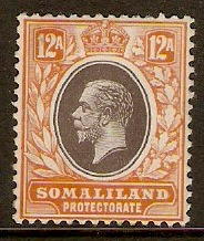 Somaliland Protectorate 1912 12a Grey-blk and orange-buff. SG68