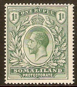 Somaliland Protectorate 1912 1r Green. SG69.
