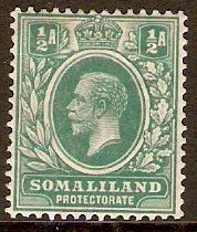Somaliland Protectorate 1921 a Blue-green. SG73.
