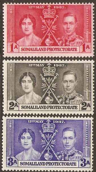 Somaliland Protectorate 1937 Coronation Set. SG90-SG92.