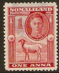 Somaliland Protectorate 1942 1a Scarlet. SG106.