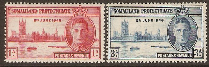 Somaliland Protectorate 1946 Victory Set. SG117-SG118.