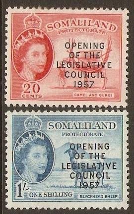 Somaliland Protectorate 1957 Leg. Council Opening. SG149-SG150.