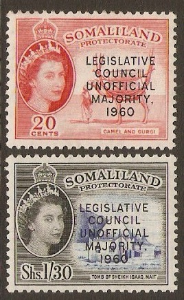 Somaliland Protectorate 1960 Unofficial Majority. SG151-SG152.