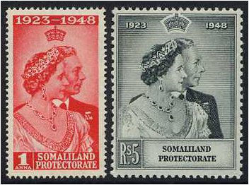 Somaliland Protectorate 1949 Royal Silver Wedding. SG119-SG120.