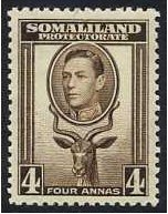 Somaliland Protectorate 1938 4a Sepia. SG97.