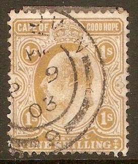 Cape of Good Hope 1902 1s Yellow-ochre. SG77.
