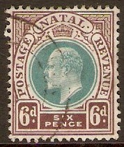 Natal 1902 6d Green and brown-purple. SG135.