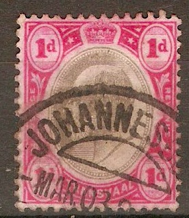 Transvaal 1902 1d Black and carmine. SG245.