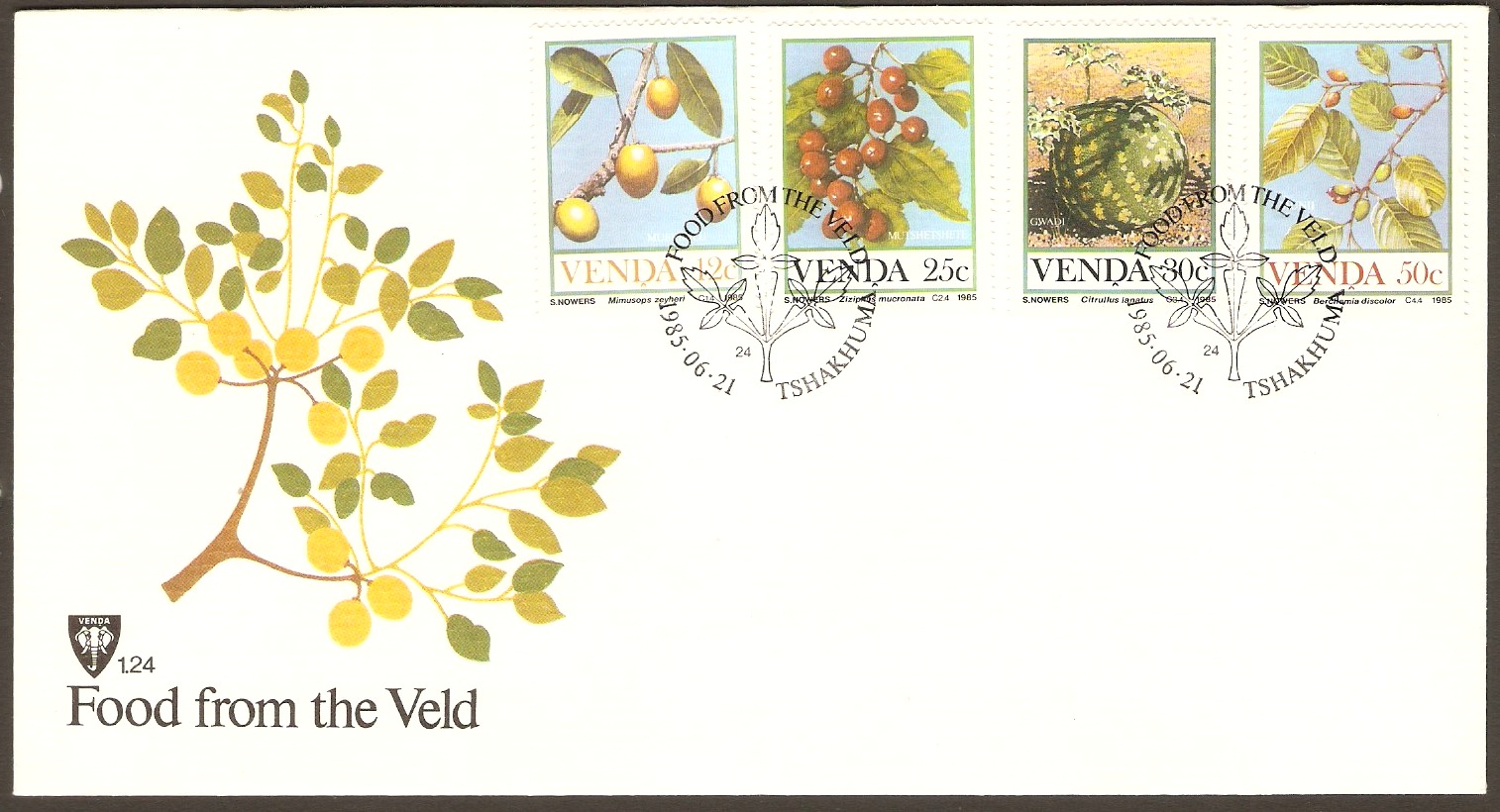 Venda 1985 Food from the Veld (1st. Series) St. SG111-SG114. FDC