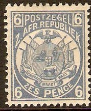 Transvaal 1885 6d Pale dull blue. SG182.