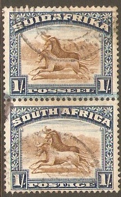 South Africa 1927 1s Brown and deep blue. SG36a.