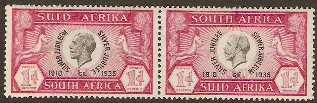South Africa 1935 1d Silver Jubilee Stamp. SG66.