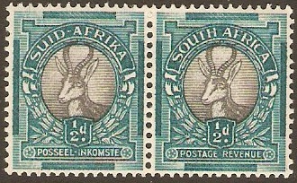 South Africa 1937 d Grey and blue green. SG75ccd.