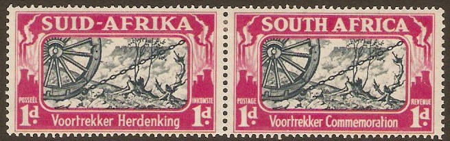 South Africa 1938 1d Blue and carmine. SG80.