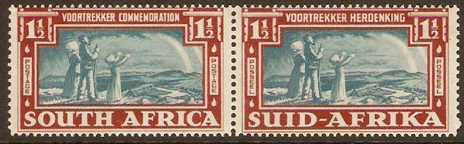 South Africa 1938 1d Greenish-blue and brown. SG81.