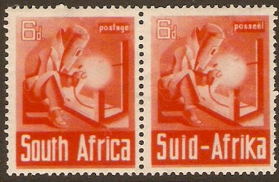 South Africa 1941 6d Red-orange. SG93.