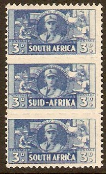 South Africa 1942 3d Blue. SG101.