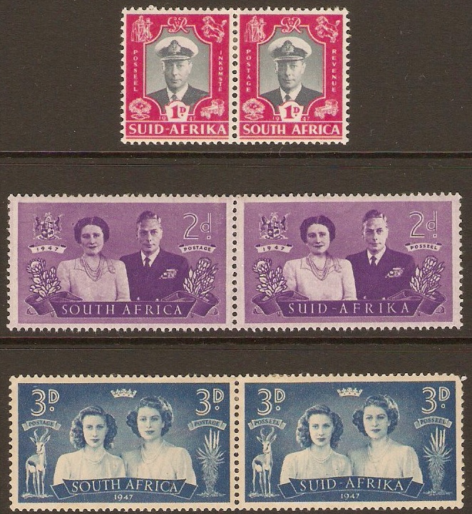 South Africa 1947 Royal Visit Set. SG111-SG113.