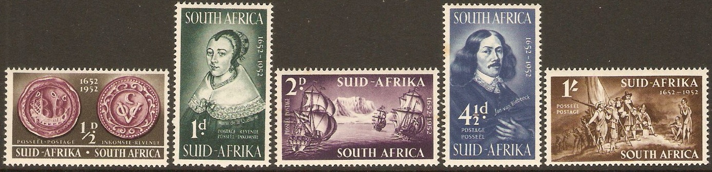 South Africa 1952 Van Riebeeck Commemoration Set. SG136-SG140.