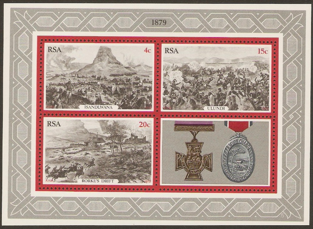 South Africa 1979 Zulu War Centenary Sheet. SGMS462.