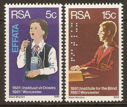 South Africa 1981 Deaf and Blind Instututes set. SG495-SG496.