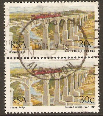 South Africa 1984 30c Bridges Series. SG562-SG565. Vertical pair