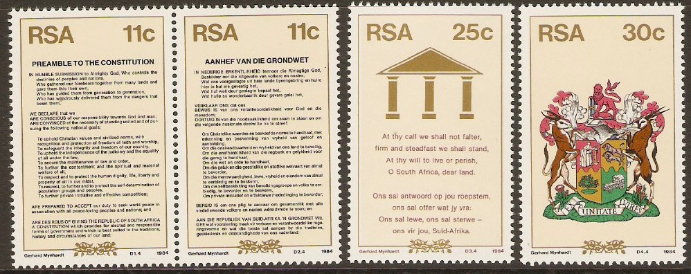 South Africa 1984 New Constitution Set. SG566-SG569.