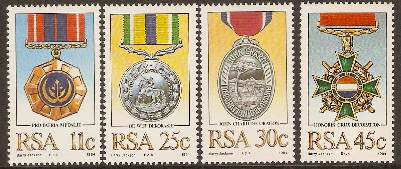 South Africa 1984 Military Decorations Set. SG572-SG575.