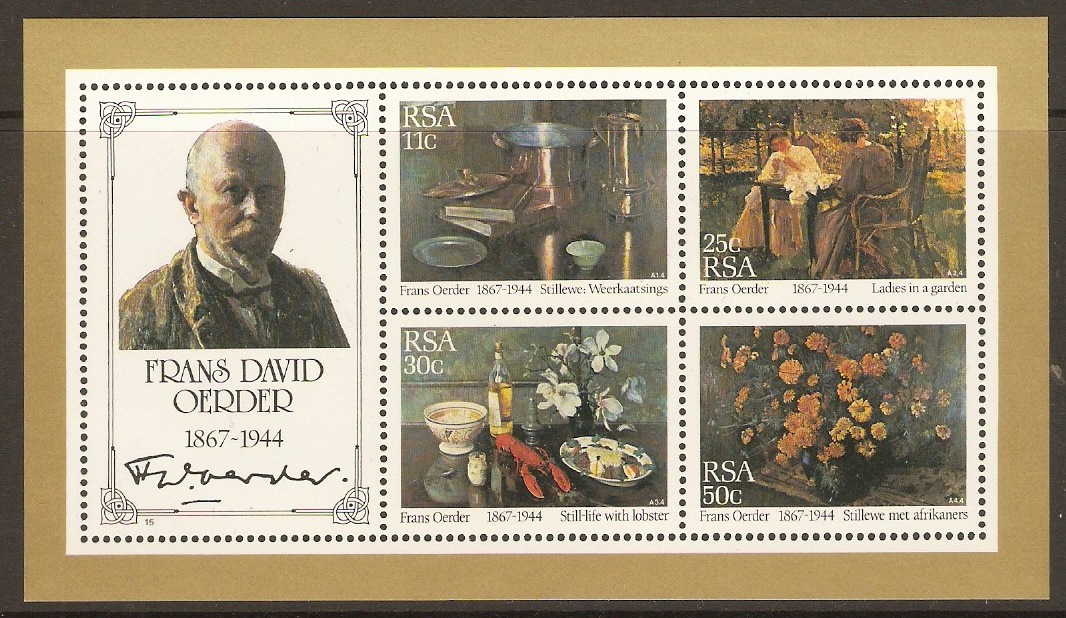 South Africa 1985 Frans Oerder Paintings Sheet. SGMS581.