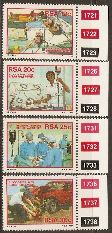 South Africa 1986 Blood Donor Campaign Set. SG594-SG597.