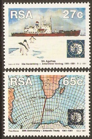 South Africa 1991 Antarctic Treaty Set. SG740-SG741.