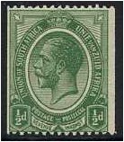 South Africa 1913 d. Green - Coil Stamp. SG18.